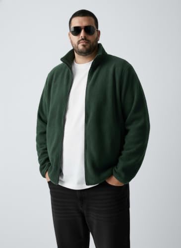 Image of UNSTD Men Plus Size Fleece Jacket for Winter Wear Full Sleeve Big and Tall Jacket 3XL to 9XL