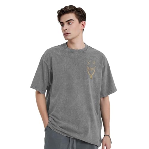 Mask Bitcoin Chain Crypto Money Coin Blockchain Men's Oversized Cotton T-Shirt - Unisex Vintage Short Sleeve Casual Shirt - Image 6