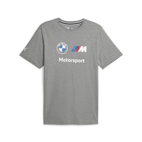 PUMA BMW M Motorsport Essentials Logo T-Shirt Camiseta, Medio Gris Jaspeado, Hombre