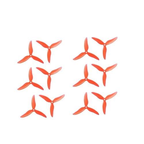 Hélice drone FPV 51499 rouge renforcée tripale pour course et freestyle UAV (12 pièces)