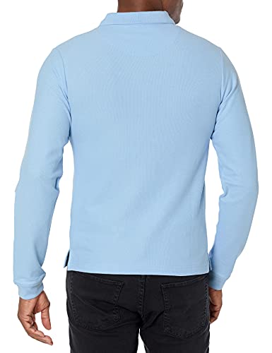 Izod Mens Long Sleeve Pique Polo Shirts, Light Blue, 38-39 Us #TOP1