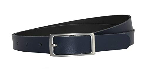 Vascavi Ledergürtel, 2 cm breit, Made in Germany, echt Leder Gürtel für Damen, als Hüftgürtel, kürzbar (85 cm Gesamtlänge 95 cm, Dunkelblau)