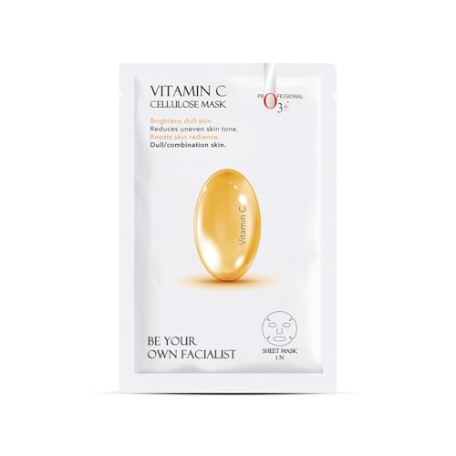O3+ Facialist Vitamin C Cellulose Face Sheet Mask 30g for Pigmentation and Uneven Skin | Suitable for Men and Women