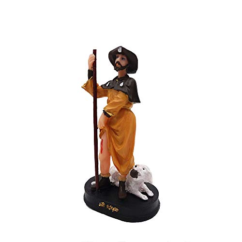 Imagem De Santo São Roque Protetor Contra Enfermidades 14 Cm escultura em resina