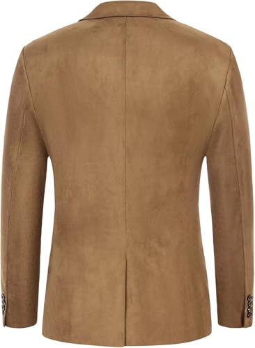 Men's Casual Blazer Suede Suit Jackets 2- Button Business Sport Coat3