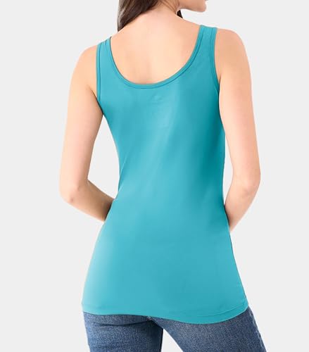 Image of DAVID ARCHY Women's Bamboo Rayon Long Tank Tops for Layering, Soft Cami Top | Breathable, Unpadded, Stretchy, Undershirts, Basic Camisoles, For Lounge, Sleepwear, Black,3 Pack