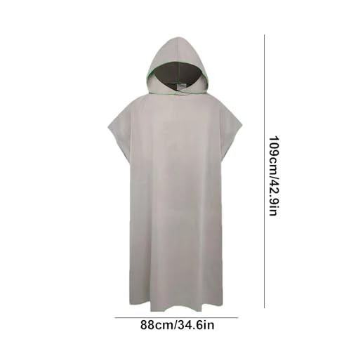 Toalla de baño con capucha poncho portátil evita frío al salir del agua 5
