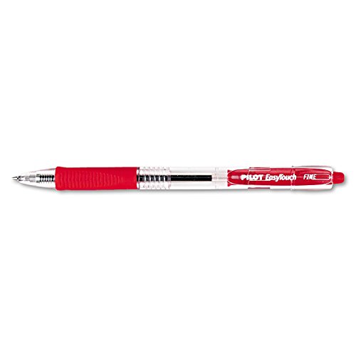 Image of PILOT EasyTouch Refillable & Retractable Ballpoint Pens, Red Ink, 12-Pack