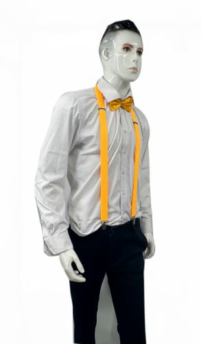 Image of Men's Suspenders Bowtie Set Elastic Y Shape Style Women's Suspenders Bowtie For Wedding&Formal Events