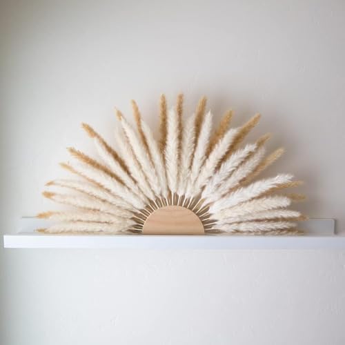Boho Wall Decor Macrame Pampas Reeds y Madera miniatura 1