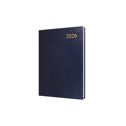 Collins - Essenziale - Agenda 2026 12 mesi, agenda giornaliera per pagina, copertina rigida A5 - blu scuro (ESSA51.65-26)
