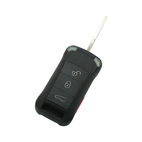 Coque de clé compatible Porsche Cayenne 4 boutons remplacement boîtier télécommande PG922A SEGADEN