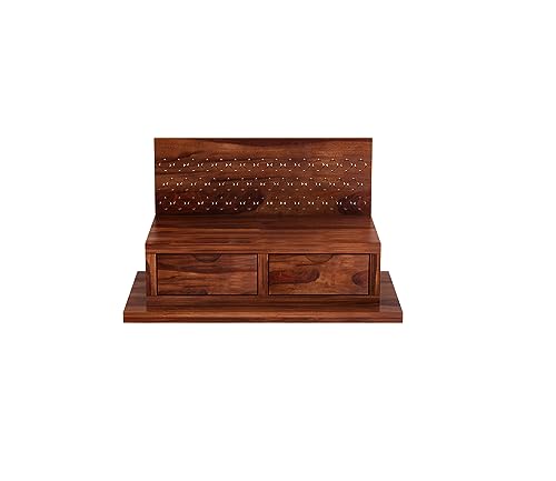 Image of Wudniture Sheesham Wood Advait Handcrafted Home Mandir /Temple (Honey Finish) | Wooden Pooja Mandir for Home & Office