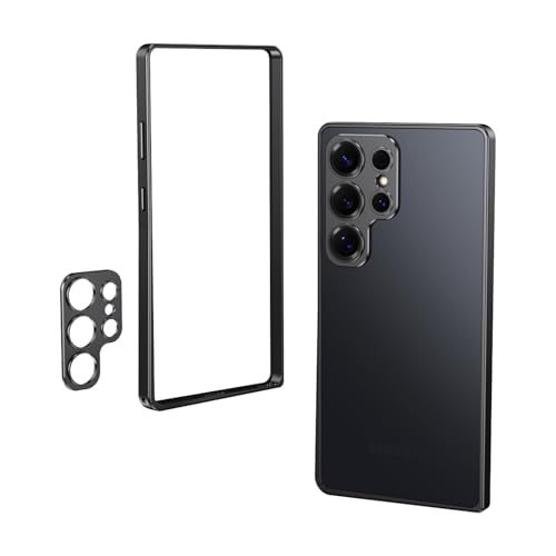 Coque Galaxy S24 Ultra en métal noir haut de gamme pour une protection photo optimale