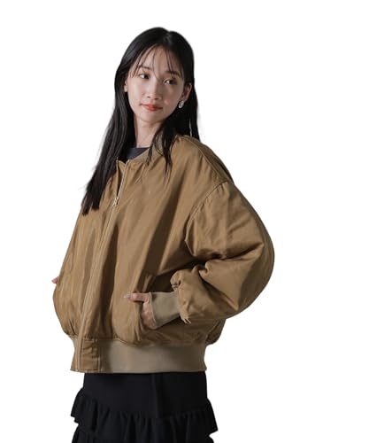 [ナノ・ユニバース] バックギャザー MA-1 ブルゾン レディース F 186 カーキベージュ 673-4212303 アウター 秋 冬