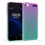 kwmobile Clear Case Compatible with Apple iPod Touch 6G / 7G (6th and 7th Generation) - TPU Backcover - Bicolor Violet/Blue/Transparent
