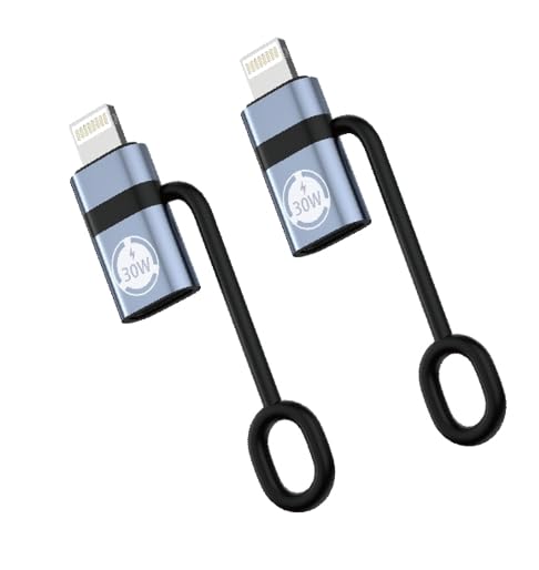 DECIBELL USB Type-C toライトニング C to L 変換アダプタ (2個入り) 30W急速充電 高速データ転送 OTG機能 軽量のアルミ合金素材 放熱設計 紛失や落下防止ストラップ付 アップル ライトニング ポートの端末に Type-C アクセサリー イヤホン 充電ケーブル 使用可能