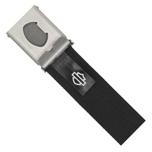Harley-Davidson Men's Bar & Shield Logo Bottle Opener Nylon Web Belt - Black3