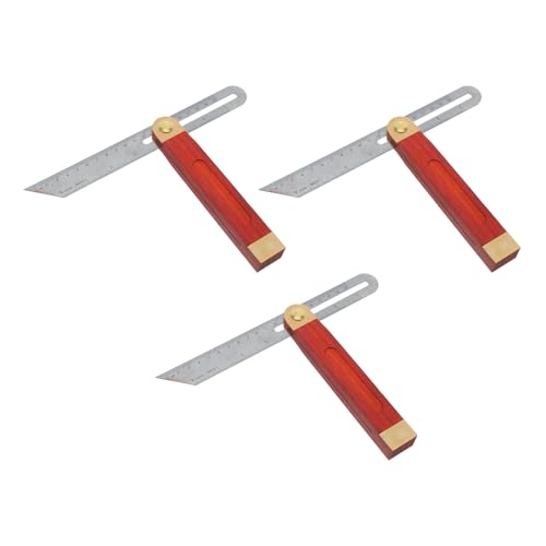Buscador de ángulos T-Bevel 3 piezas con mango de madera y acero inoxidable miniatura 1