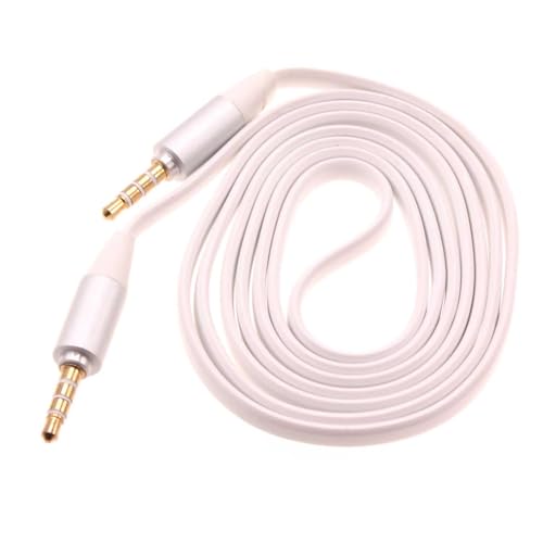 Cable aux 3.5mm 6 ft blanco para audio miniatura 1