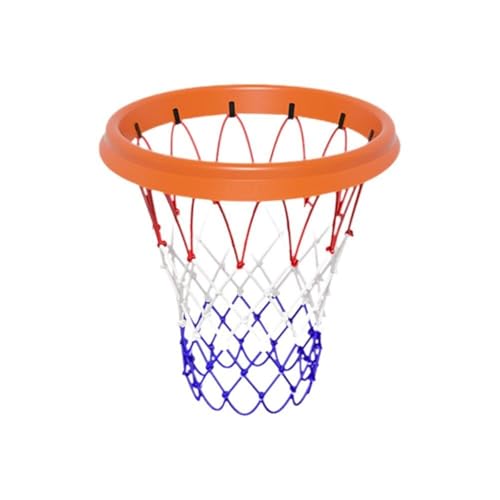Portable Basketball Net, Basketball Hoop Net for Indoor/Outdoor,Easy Install Throw-and-Attach System for Rimless Hoops Lightweight for Indoor/Outdoor Play(Orange)