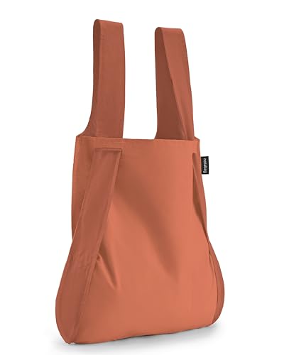 Notabag Original 2 in 1 Rucksack Handtasche (Terracotta) – Wasserabweisend, wiederverwendbar, faltbar – Cleveres Design für mehr Flexibilität – Rucksack Damen klein kompakt