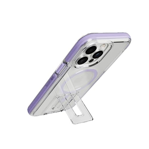Coque iPhone 14 tech21 EvoCrystal avec béquille anti-jaunissement MagSafe