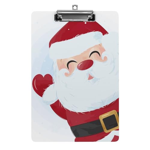Porte-bloc A4 avec pince planchette motif Père Noël mignon pour école