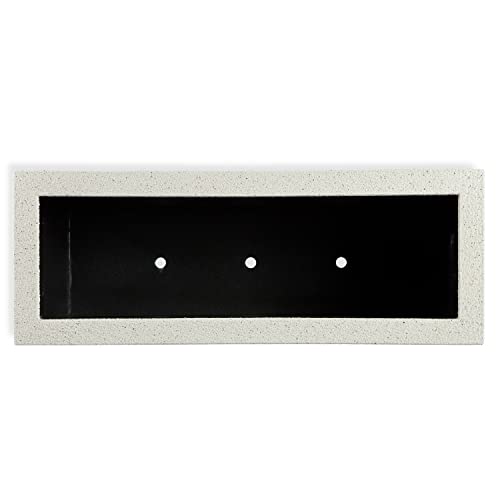 PolyStone Milan Tall Modern Outdoor/Indoor Rectangular Trough Planter, 46\" W x 19\" H, Lightweight, Heavy Duty, Weather Resistant, Polymer Finish, Commercial and Residential (White Granite) - Thumbnail 6