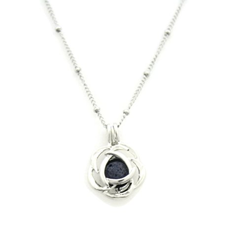 Destination Oils Blossom Silver Rose Essential Oil Diffuser Necklace- 18