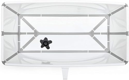 Image of Stokke Flexi Bath XL Bundle, White - Roomy Folding Baby Bathtub + Newborn Support - Lightweight Construction and Easy to Store - Ideal for Children from 0-6 Years