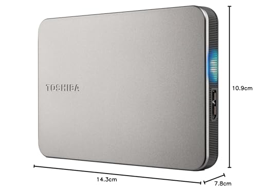 Toshiba Canvio Flex 1TB - tragbare Externe 2,5''-Festplatte (HDD) für Mac, Windows PC, Smartphone und Tablet, kompatibel mit den meisten USB-C- und USB-A-Geräten, warmes Silber (HDTX210ESCAA)