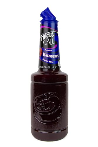Finest Call Premium Wild Berry Puree Drink Mix, 1 Liter Bottle (33.8 Fl Oz)