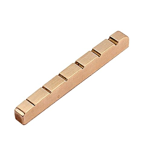 GOOHOCHY 6 String Brass Guitar Nut for String Electric Bass Instrument Accessory with Precise Rounded Slot for Enhanced Tone and Upgraded Performance Glossy Finish Durable Replacement Part