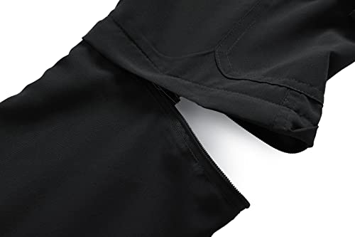 Dafengea Kids Hiking Cargo Pants Casual Outdoor Quick Dry Hiking Mountaineering Convertible Trousers，Black-9T thumb #4