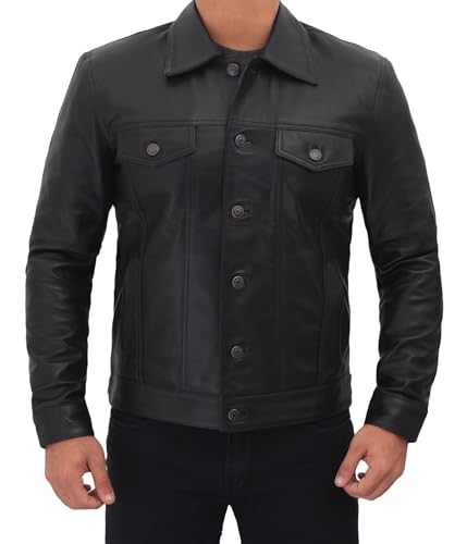 Image of fjackets Mens Leather Jacket - Real Leather Jackets For Men - Leather Jacket Men