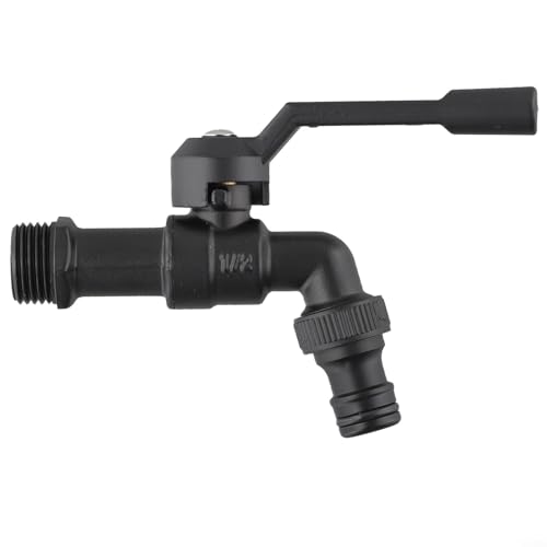 Grifo de agua de latón para exteriores con salidas dobles de 1/2 pulgada, conector de manguera de jardín, diseño anticongelante para sistema de riego de patio (una sola cabeza)