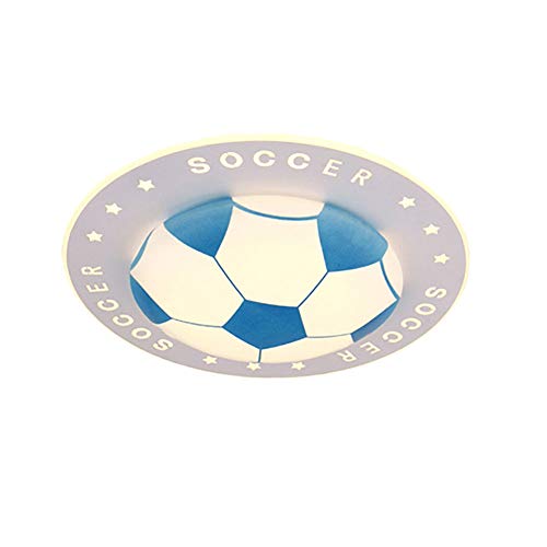 Plafonnier football LED en acrylique bleu à lumière chaude pour chambre d'enfant
