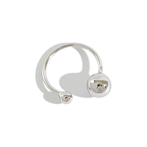 Anillo abierto de plata de ley S925 de doble bola Cover