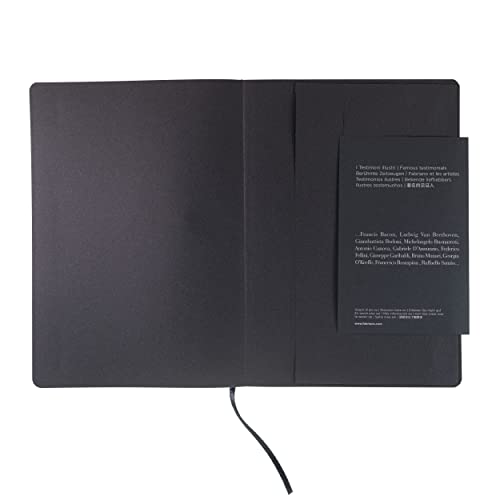 Fabriano Ecoqua Plus Stitch Bound Dot A4 Black carnet ouverture à plat