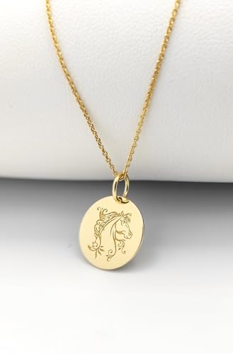 Gargantilla de plata de ley 925 con medalla de caballo, el regalo ideal para jinetes 2