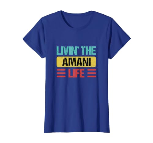 Amani Name T-Shirt, Women, Royal Blue, Large