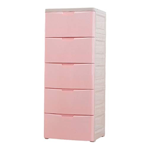 Gabinete de almacenamiento de plástico para armario infantil de 114 cm de ancho, color rosa, 3 capas