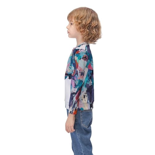 Great Dane Color DogChildren's Casual Pullover Sweatshirt Loose Fit8-10Y3