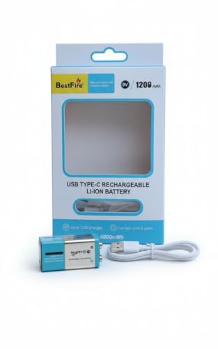 Image of Compatible with BestFire 9V-6000mWh USB Type-C Rechargeable Li-ion 1200mAh Battery (Pack of 1)