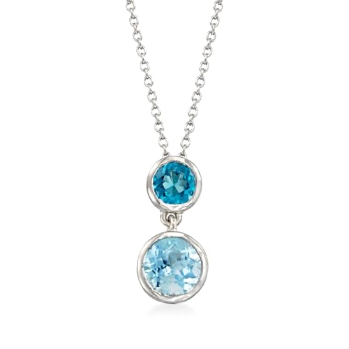 Ross-Simons 3.20 ct. t.w. London and Sky Blue Topaz Pendant Necklace in Sterling Silver. 18 inches