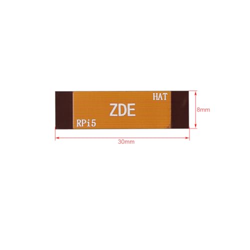 ZDE 2 Stück 30mm FPC FFC Flexibles Flachbandkabel 16Pin 0.5mm Pitch Flexibles Flachkabel Kompatibel mit Raspberry Pi 5 PCIe zu M.2 Key M NVMe SSD Adapter PCIe Peripheriekarte