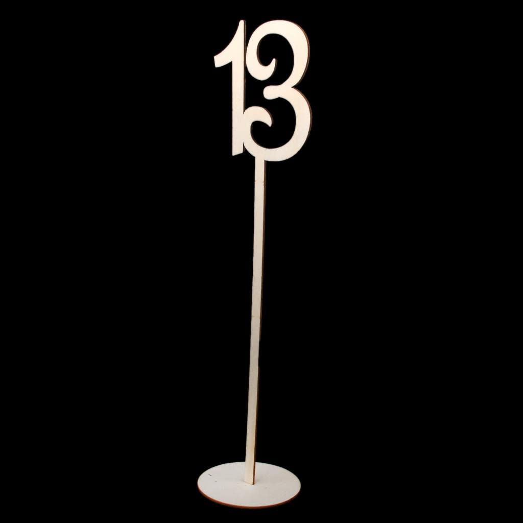 BAZPUR MART®Wooden Shape Table Numbers Stick Set with Base 11-20