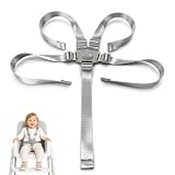 MUNZE 1 Guinzaglio Per Bambini, Cintura Sicurezza 5 Punti Regolabile Per Seggiolone, Passeggino (Argento)
