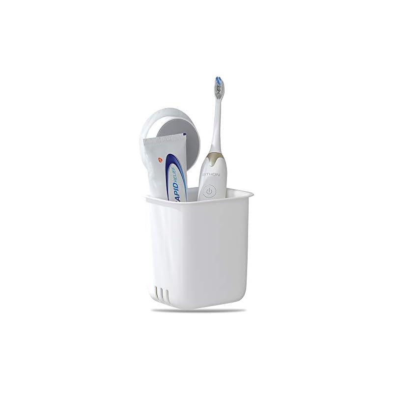 Nyarra Toothbrush Holder For Bathroom, Easy Wall Mount Magic Sticker Self Adhesive Multifunctional Organizer For Electric Toothbrush, Toothpaste(Nr-1358, acrylonitrile_butadiene_styrene, Pack Of 1)